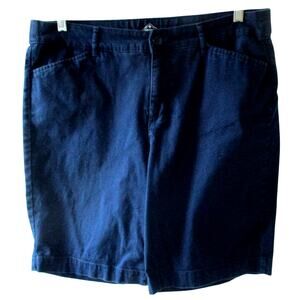 St. John's Bay Women's Blue Stretch Mid Rise Bermuda Shorts Size 16
